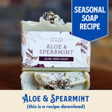 Load image into Gallery viewer, Aloe &amp; Spearmint PLUS Oatmeal &amp; Aloe, Avocado Butter Soap Recipe, Beginner/Intermediate (RECIPE ONLY!)
