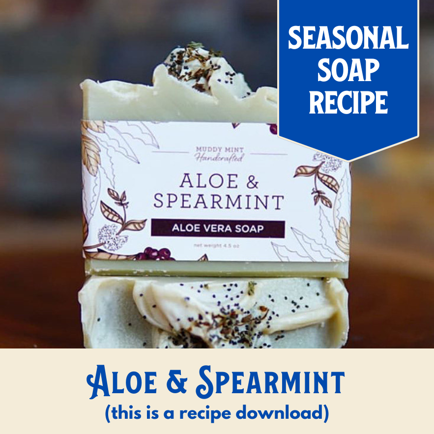 Aloe & Spearmint PLUS Oatmeal & Aloe, Avocado Butter Soap Recipe, Beginner/Intermediate (RECIPE ONLY!)