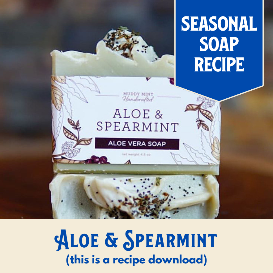 Aloe & Spearmint PLUS Oatmeal & Aloe, Avocado Butter Soap Recipe, Begi –  Muddy Mint