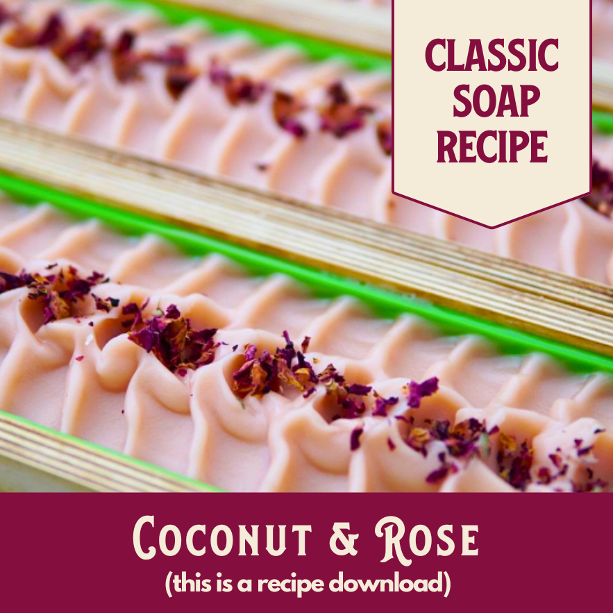 Coconut & Rose, Main Product Line Soap Recipe, Beginner/Intermediate (RECIPE ONLY!)