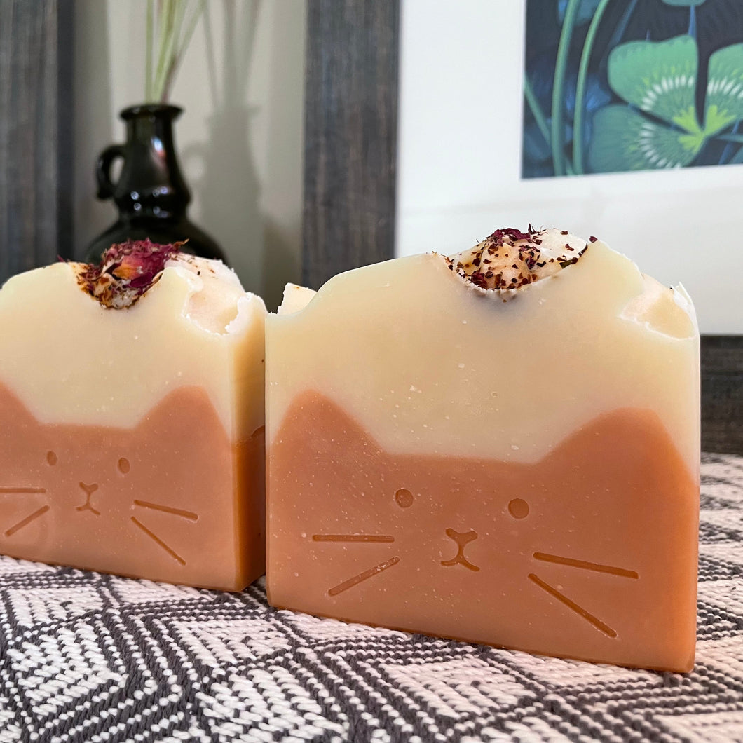 Chunky Cat Soaps - LARGE Bars - Mint or Rose