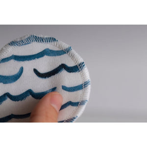 Cotton Facial Rounds | Set of 12 + Wash Bag | Coastal Waves