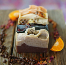 Load image into Gallery viewer, Coffee &amp; Clove Soap, Exfoliating Coffee Soap, Natural, Palm Free, Vegan
