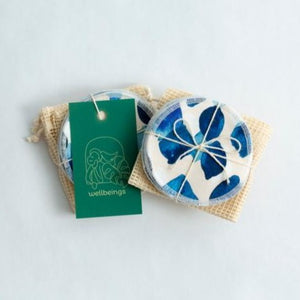 Cotton Facial Rounds | Set of 12 + Wash Bag | Idyllic Indigo