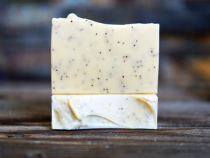 Lemon Scrub Soap with Poppy Seeds, Exfoliating Soap, Natural, Palm Free, Vegan